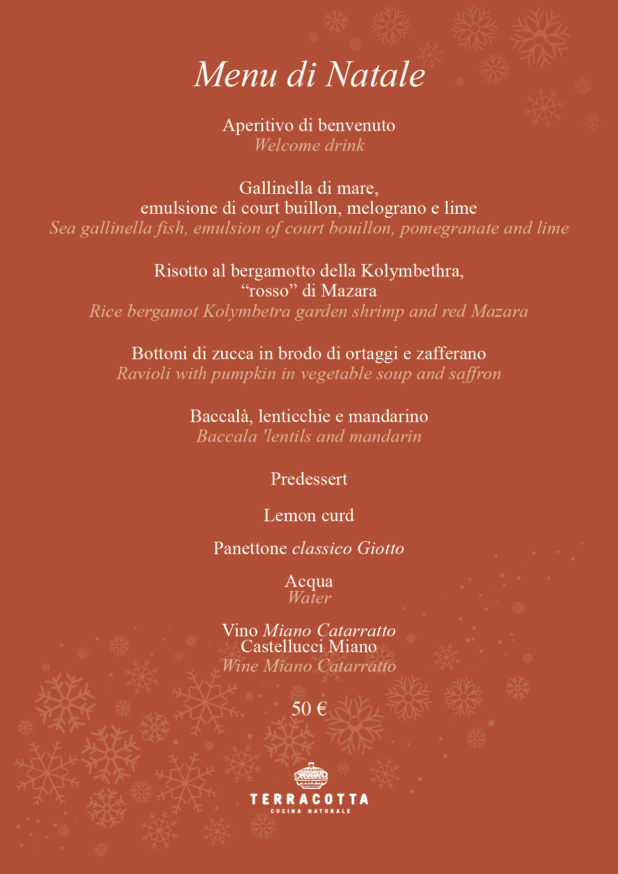 Prezzi Menu Di Natale.Menu Di Natale Da Terracotta I Profumi Della Kolymbethra Spazio Temenos